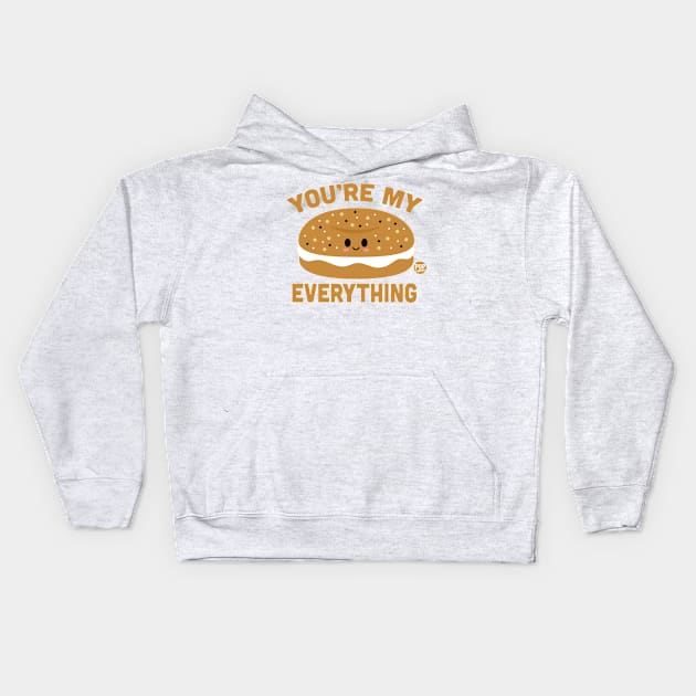 EVERYTHING BAGEL Kids Hoodie by toddgoldmanart